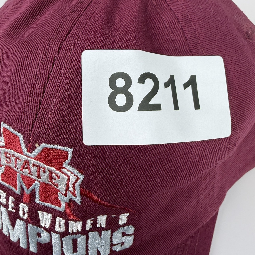 Mississippi State Bulldogs Hat Cap Strap Back Womens Champions Red Basketball - Picture 12 of 12